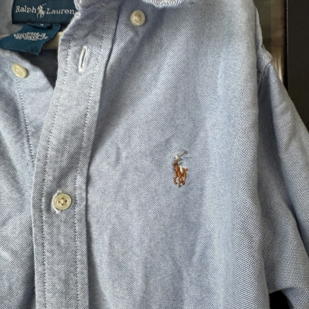Ralph Lauren boys button down shirt oxford chambray cotton long sleeve polo pony
